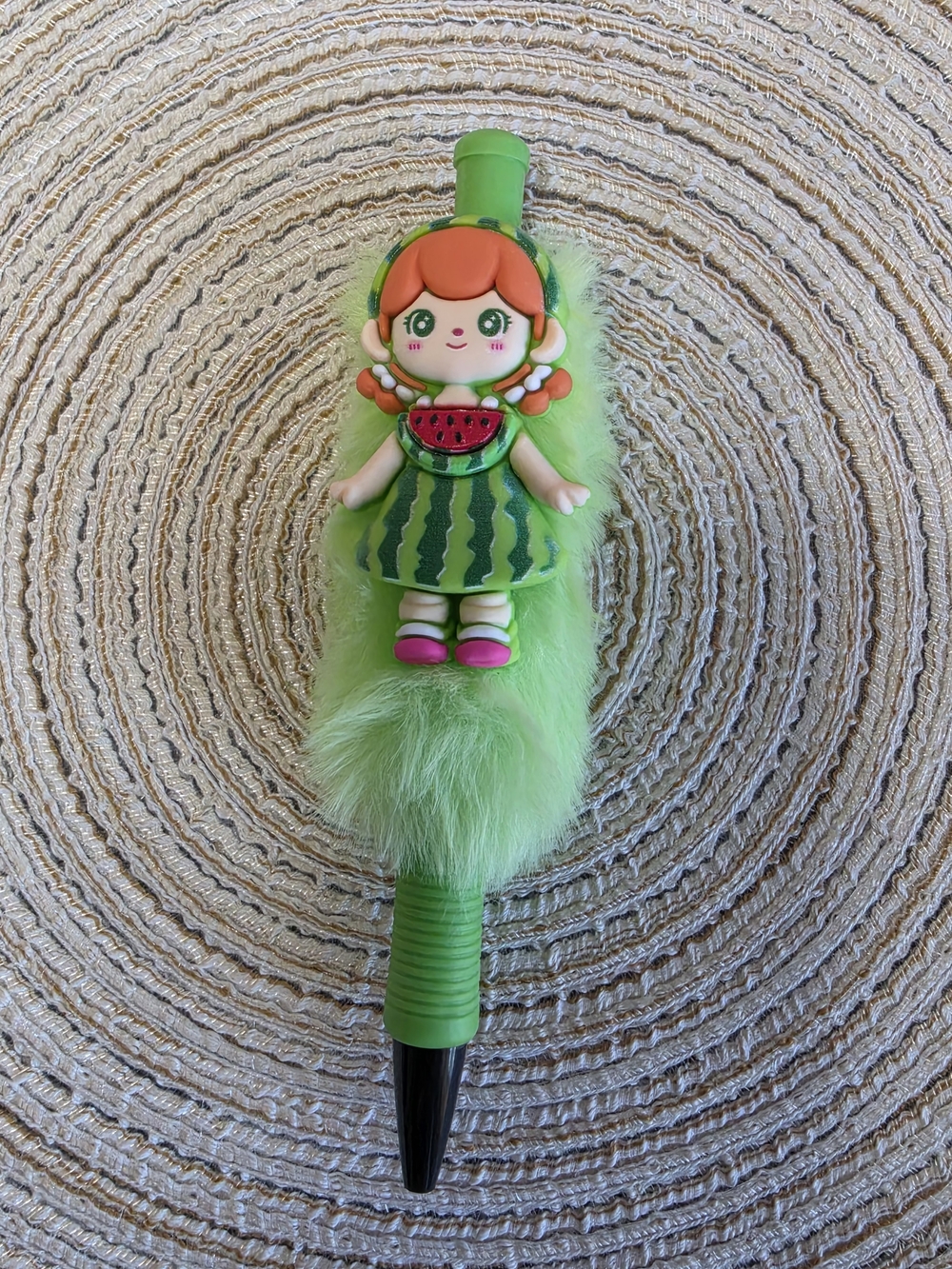 Green Watermelon Doll Kids Pen - Cute Fruit-Themed Writing Toy
